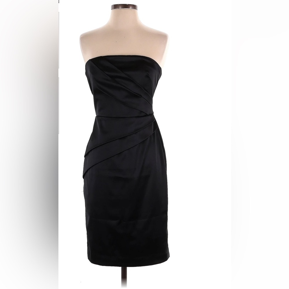 White House Black Market Strapless Dress 4 Womens Satin Cocktail